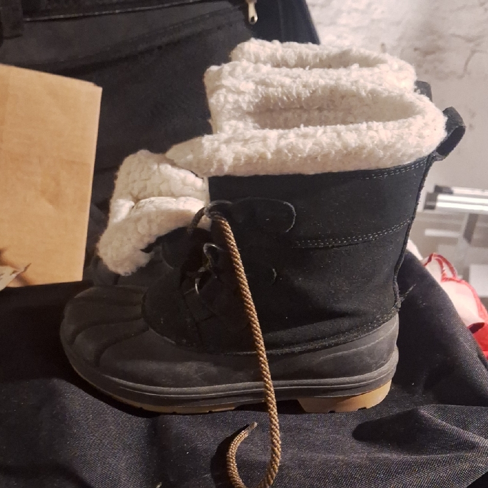 Black and Cream Winter Boots